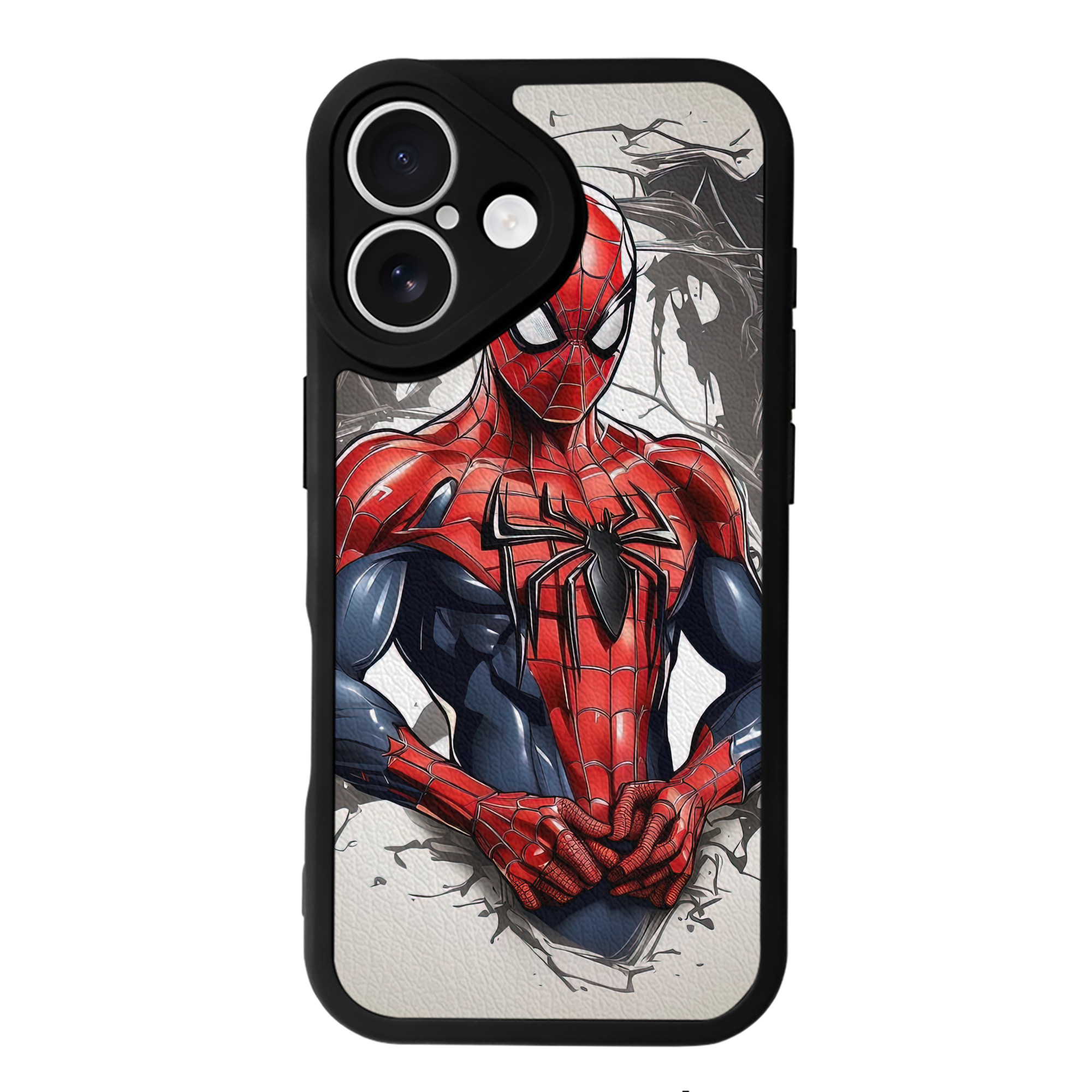 （画像用） Spider Man スパイダーマン 【iPhone 16シリーズ対応】シリコンスマホケース（レザー調） 材質：シリコン